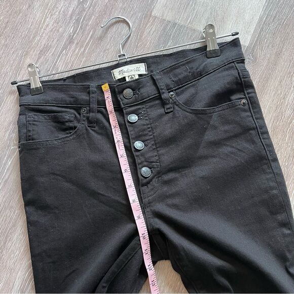 Madewell black skinny jeans mid rise exposed‎ button fly women’s size 28 - Picture 4 of 9